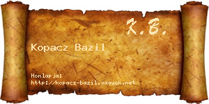 Kopacz Bazil névjegykártya